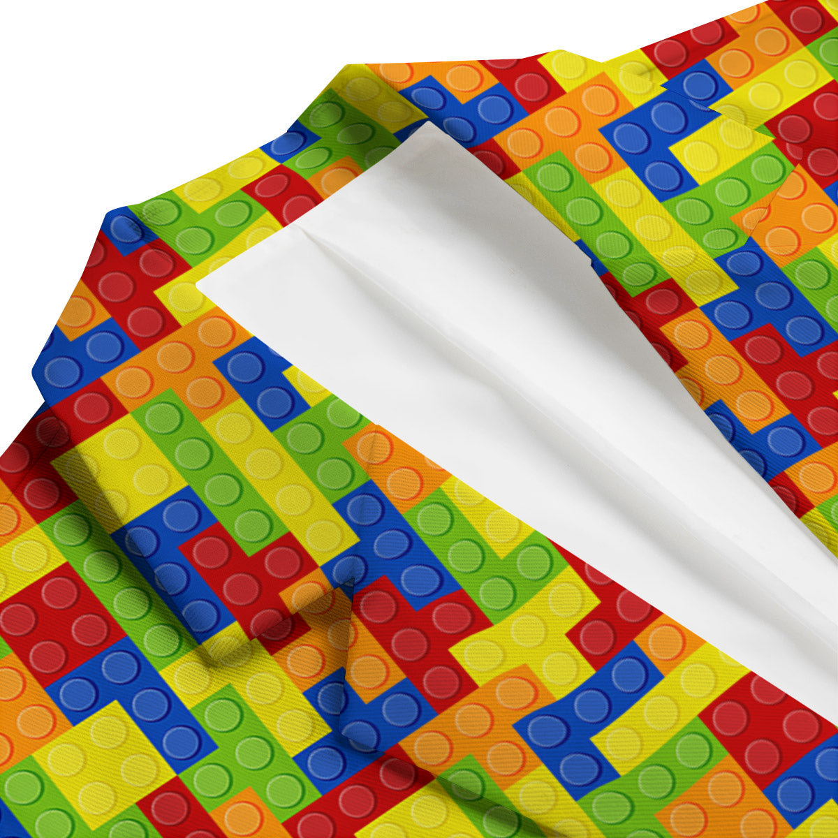 Building Blocks Colorful Print Pattern Men's Blazer-grizzshop