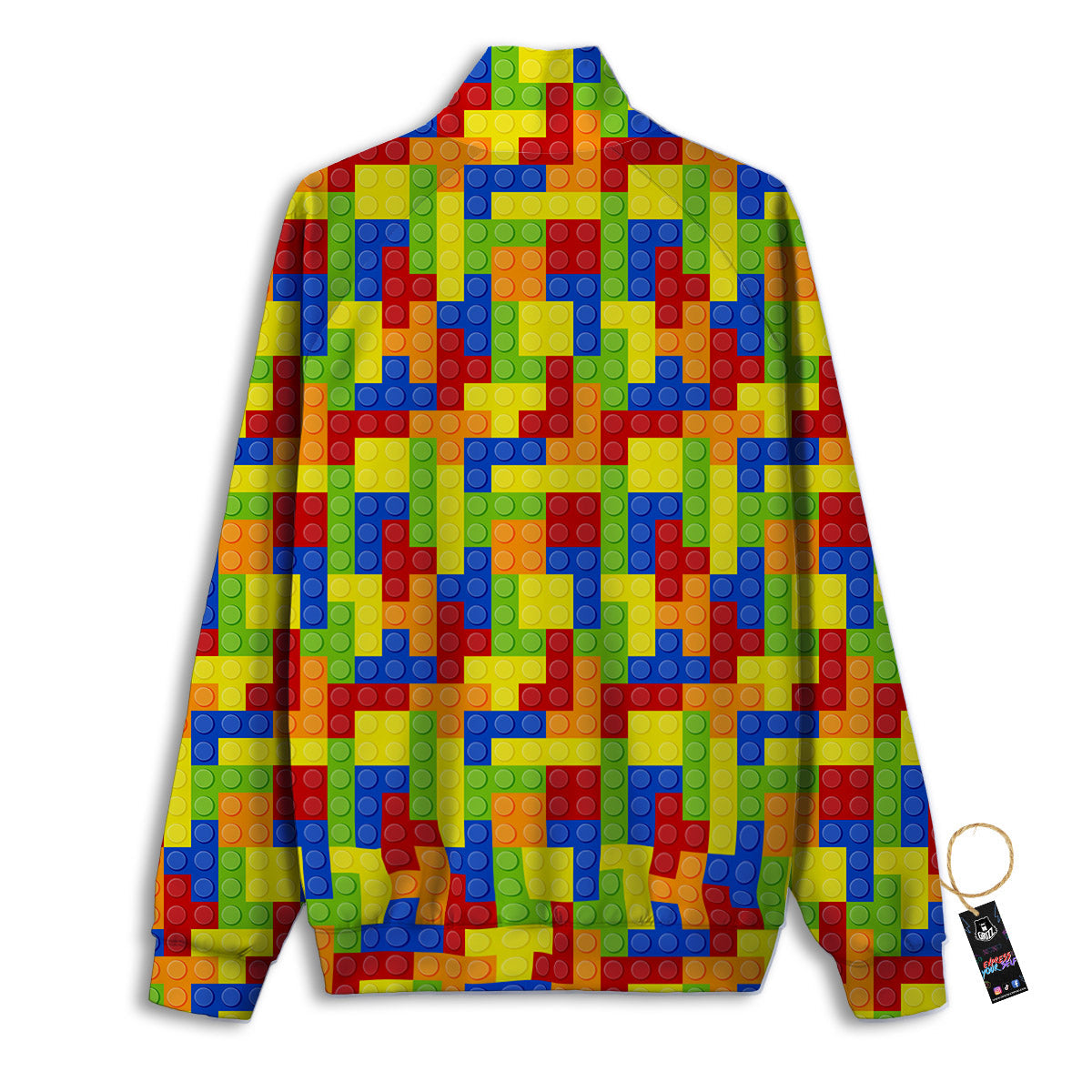 Building Blocks Colorful Print Pattern Track Jacket-grizzshop