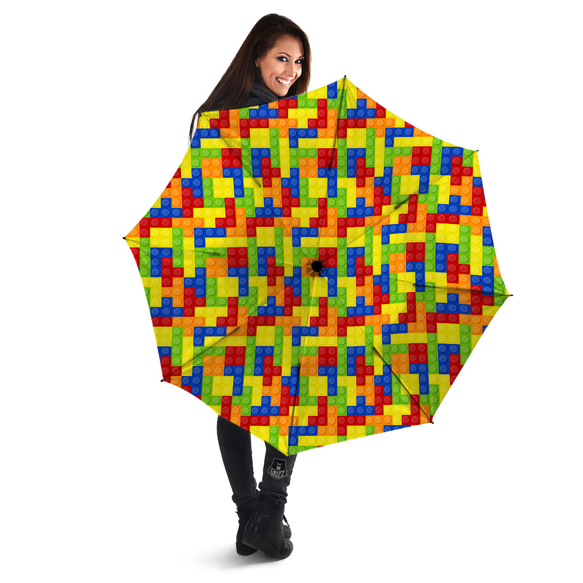 Building Blocks Colorful Print Pattern Umbrella-grizzshop
