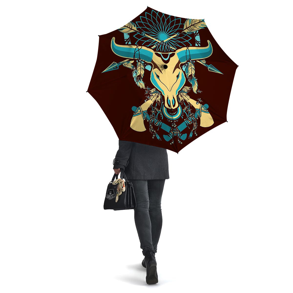 Bull Skull Indian Tribal Print Umbrella-grizzshop