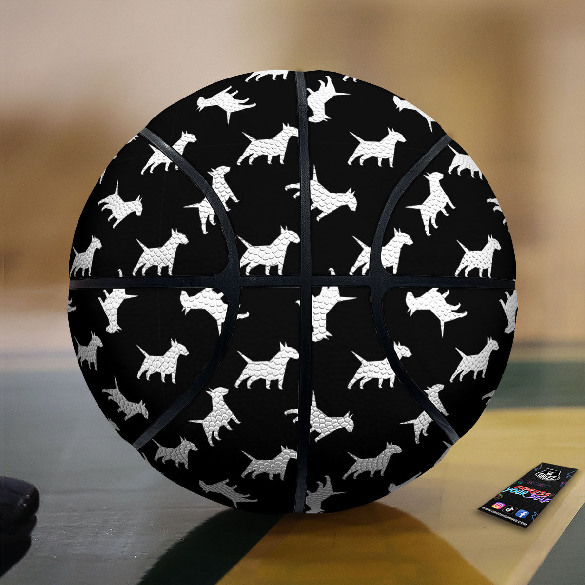 Bull Terrier Black Print Pattern Basketball-grizzshop