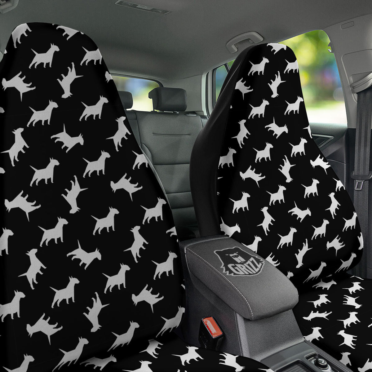 Bull Terrier Black Print Pattern Car Seat Covers-grizzshop