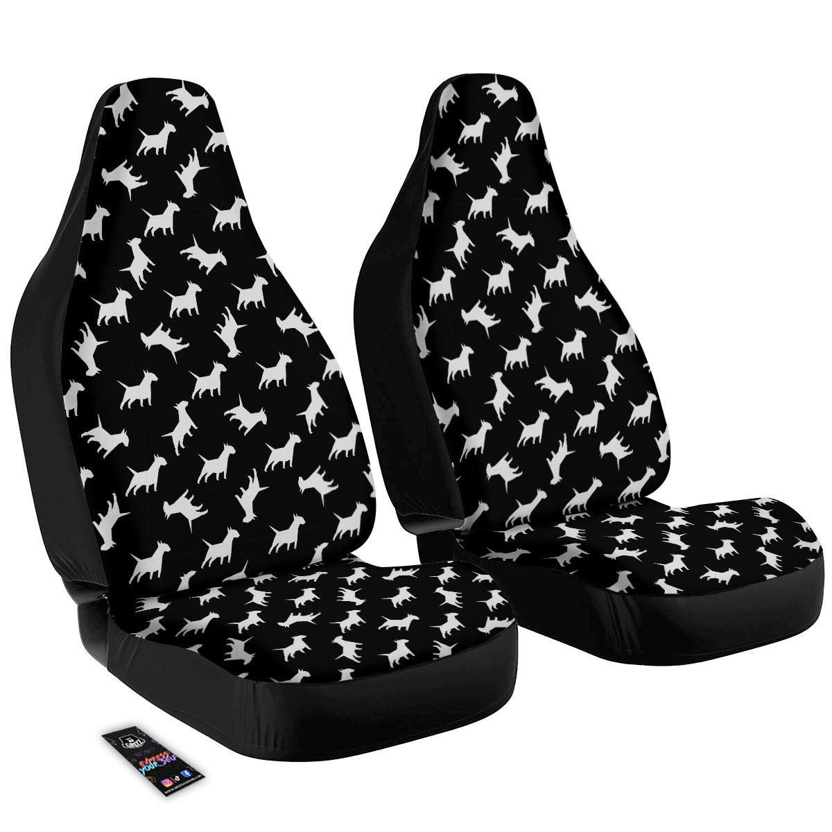 Bull Terrier Black Print Pattern Car Seat Covers-grizzshop