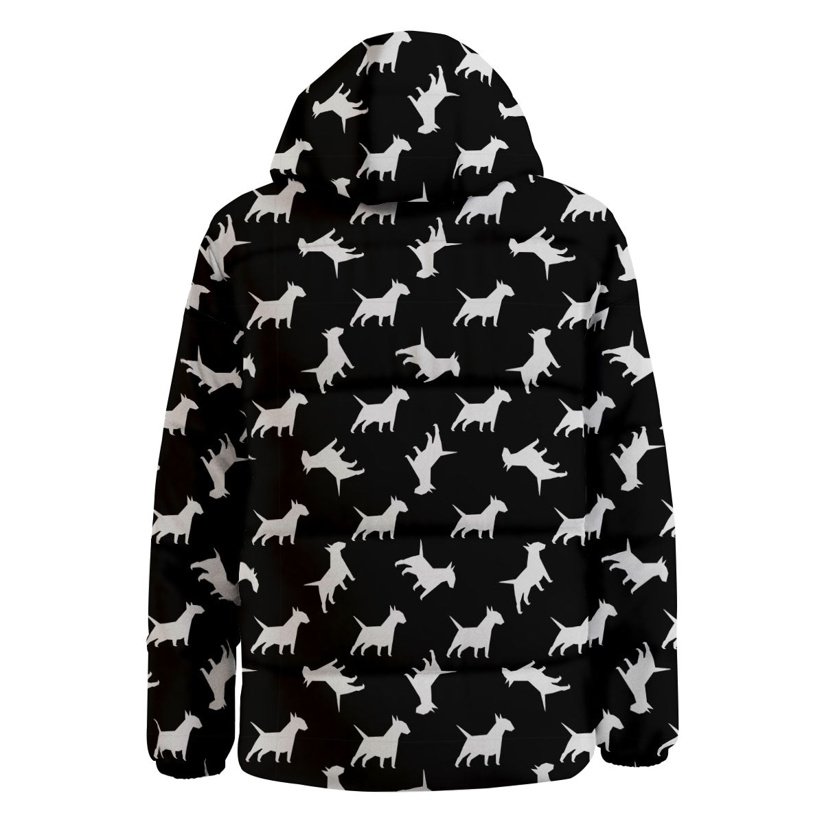 Bull Terrier Black Print Pattern Down Jacket-grizzshop