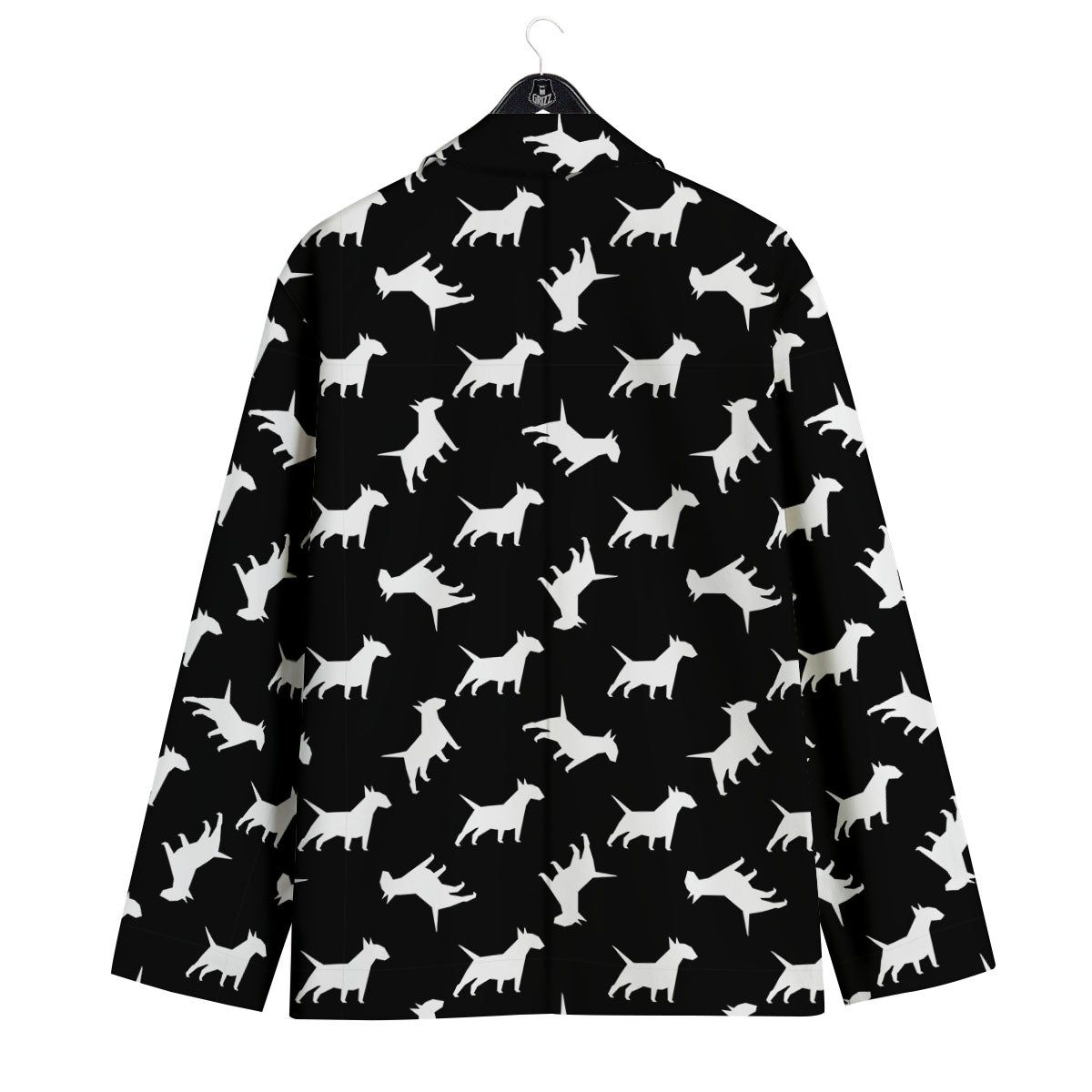Bull Terrier Black Print Pattern Men's Sport Coat-grizzshop