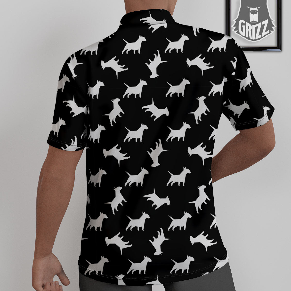 Bull Terrier Black Print Pattern Untucked Shirts-grizzshop