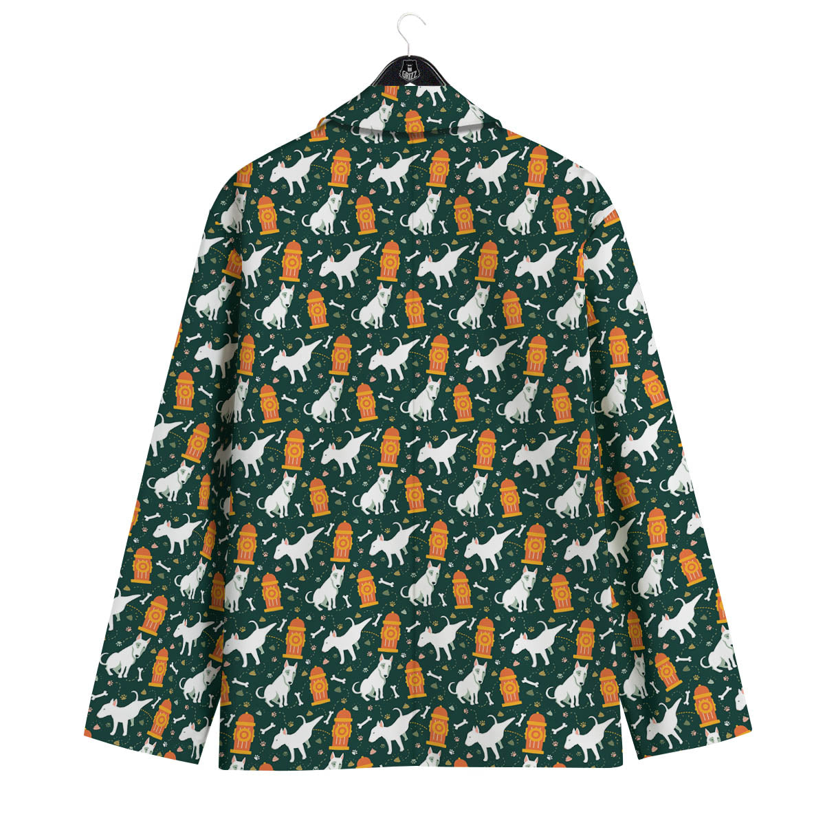 Bull Terrier Cartoon Print Pattern Men's Sport Coat-grizzshop
