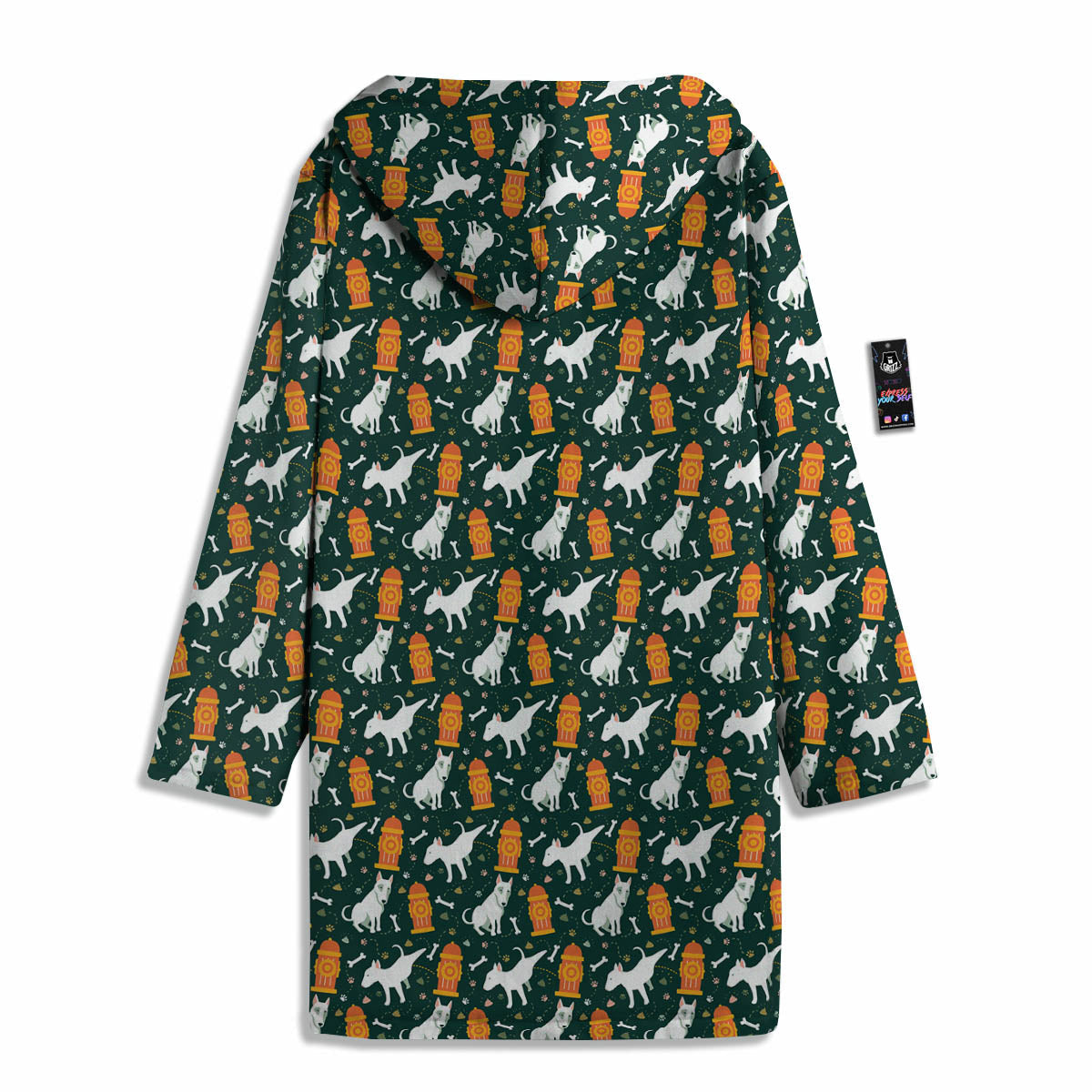 Bull Terrier Cartoon Print Pattern Men's Windbreaker Jacket-grizzshop
