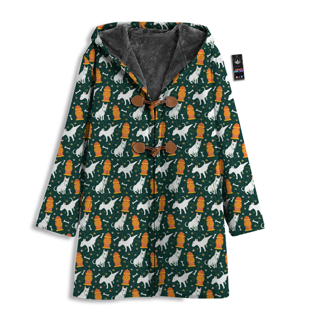 Bull Terrier Cartoon Print Pattern Men's Windbreaker Jacket-grizzshop