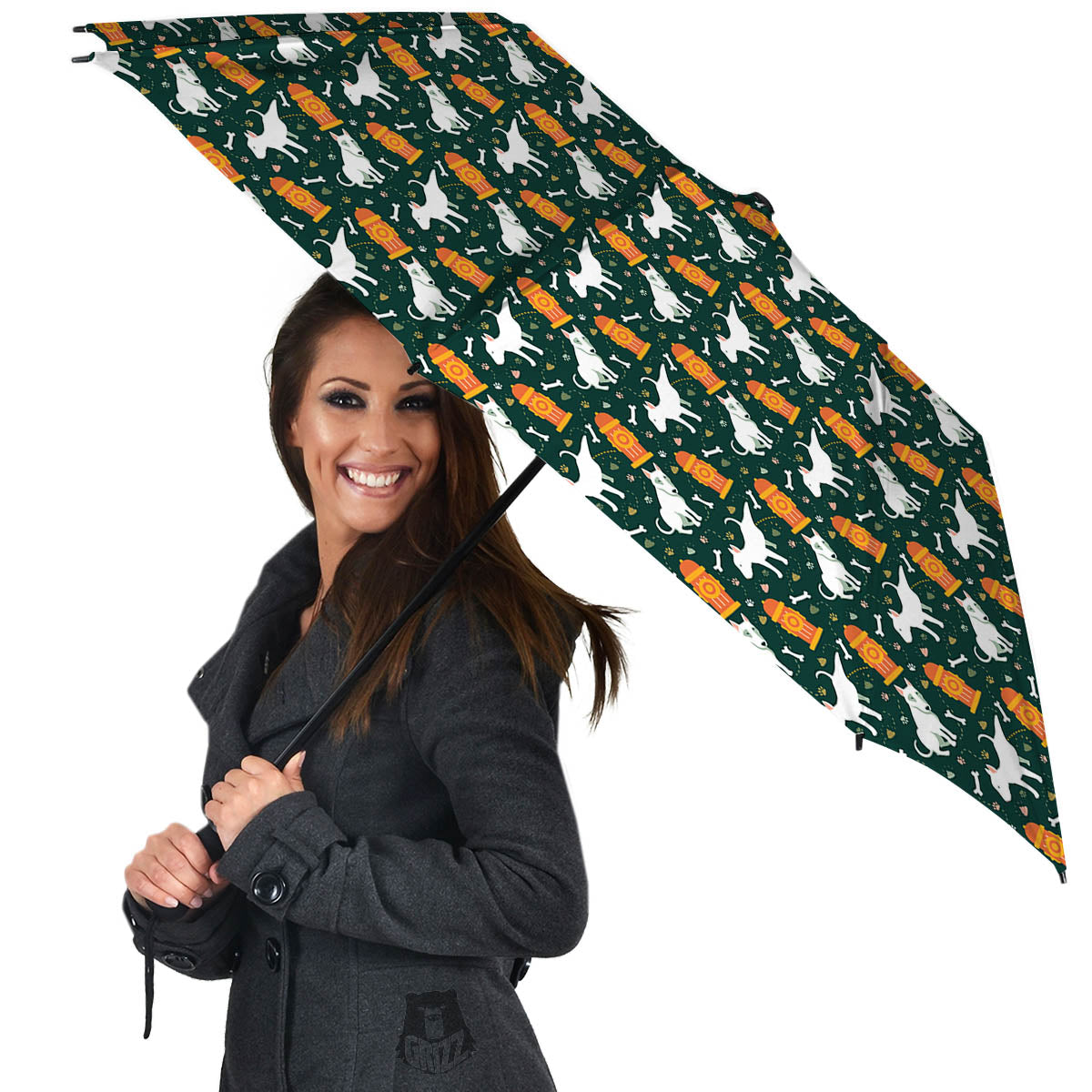 Bull Terrier Cartoon Print Pattern Umbrella-grizzshop