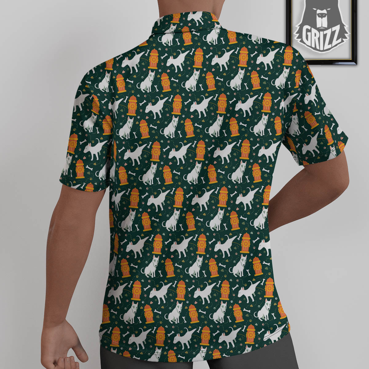 Bull Terrier Cartoon Print Pattern Untucked Shirts-grizzshop