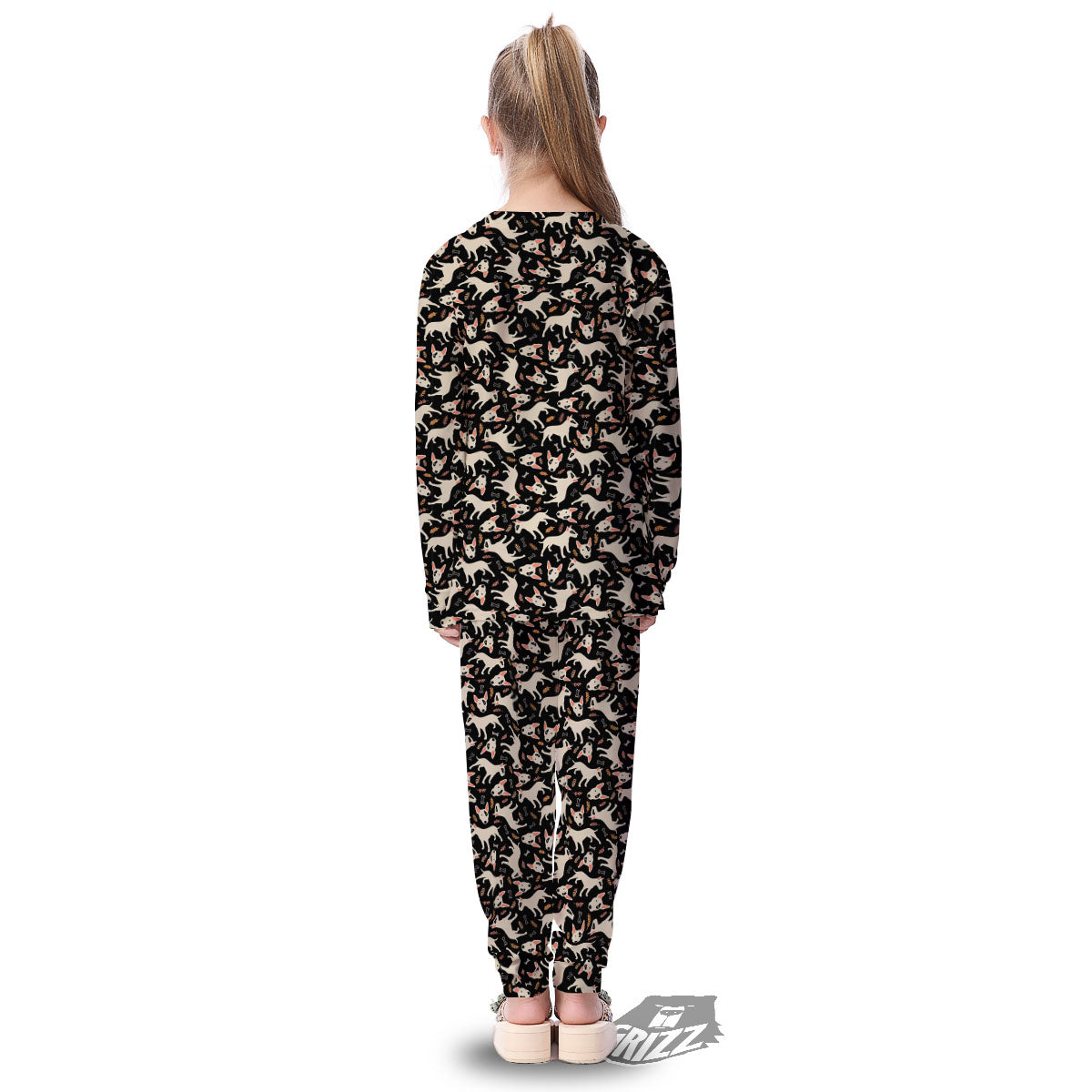 Bull Terrier Doodle Print Pattern Kid's Pajamas-grizzshop