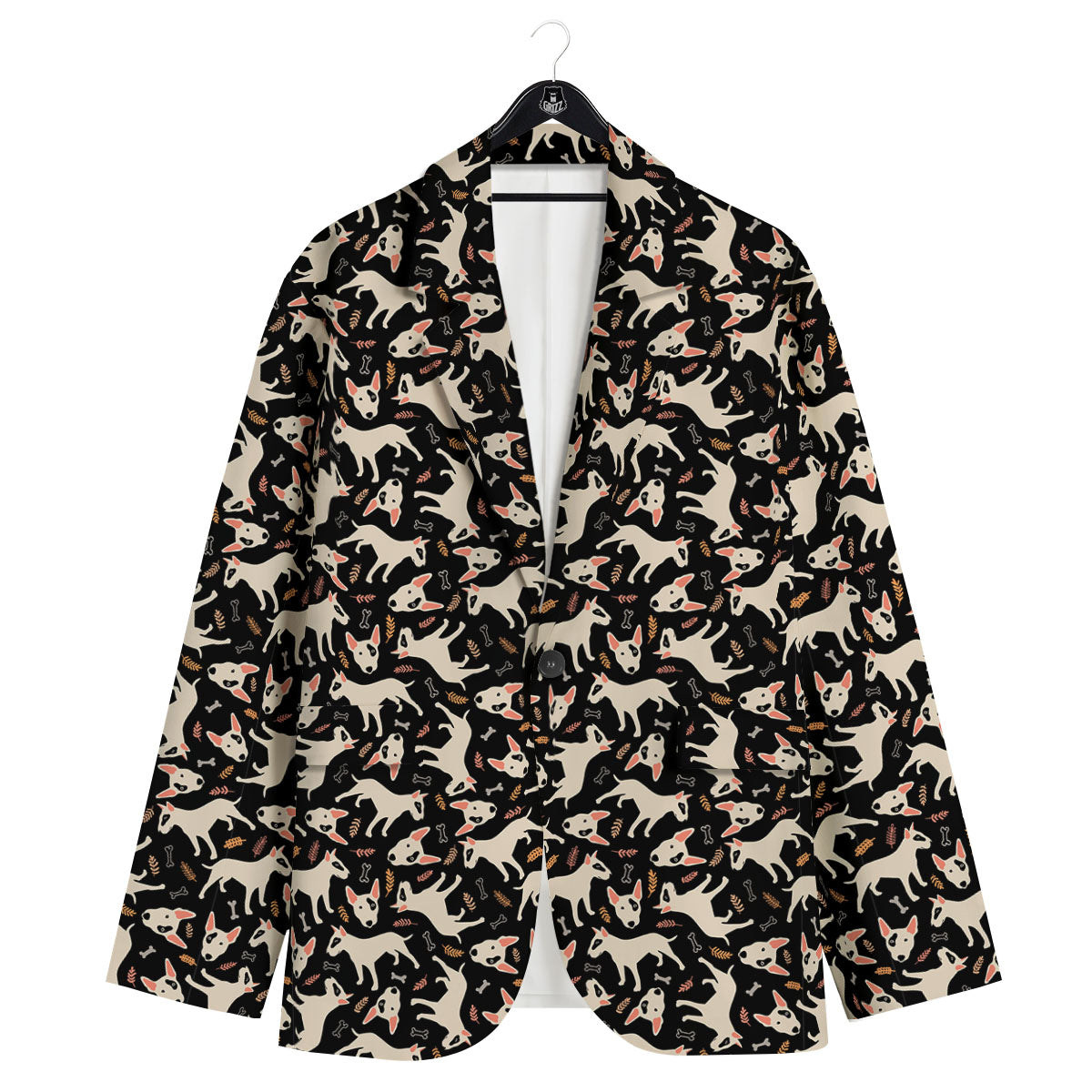 Bull Terrier Doodle Print Pattern Men's Sport Coat-grizzshop