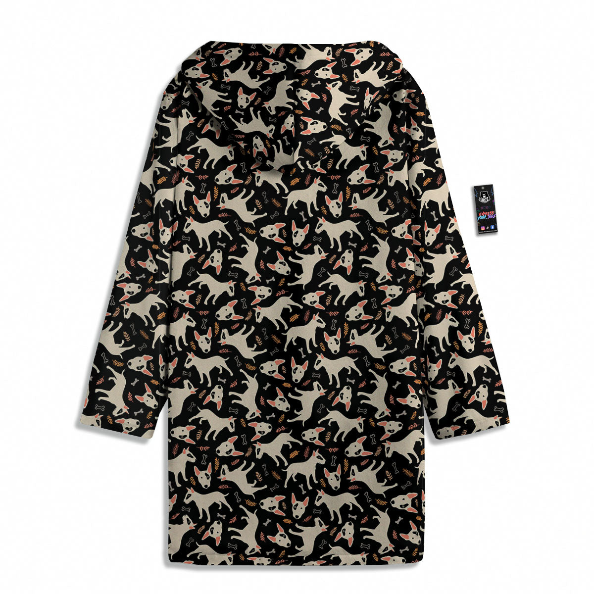 Bull Terrier Doodle Print Pattern Men's Windbreaker Jacket-grizzshop