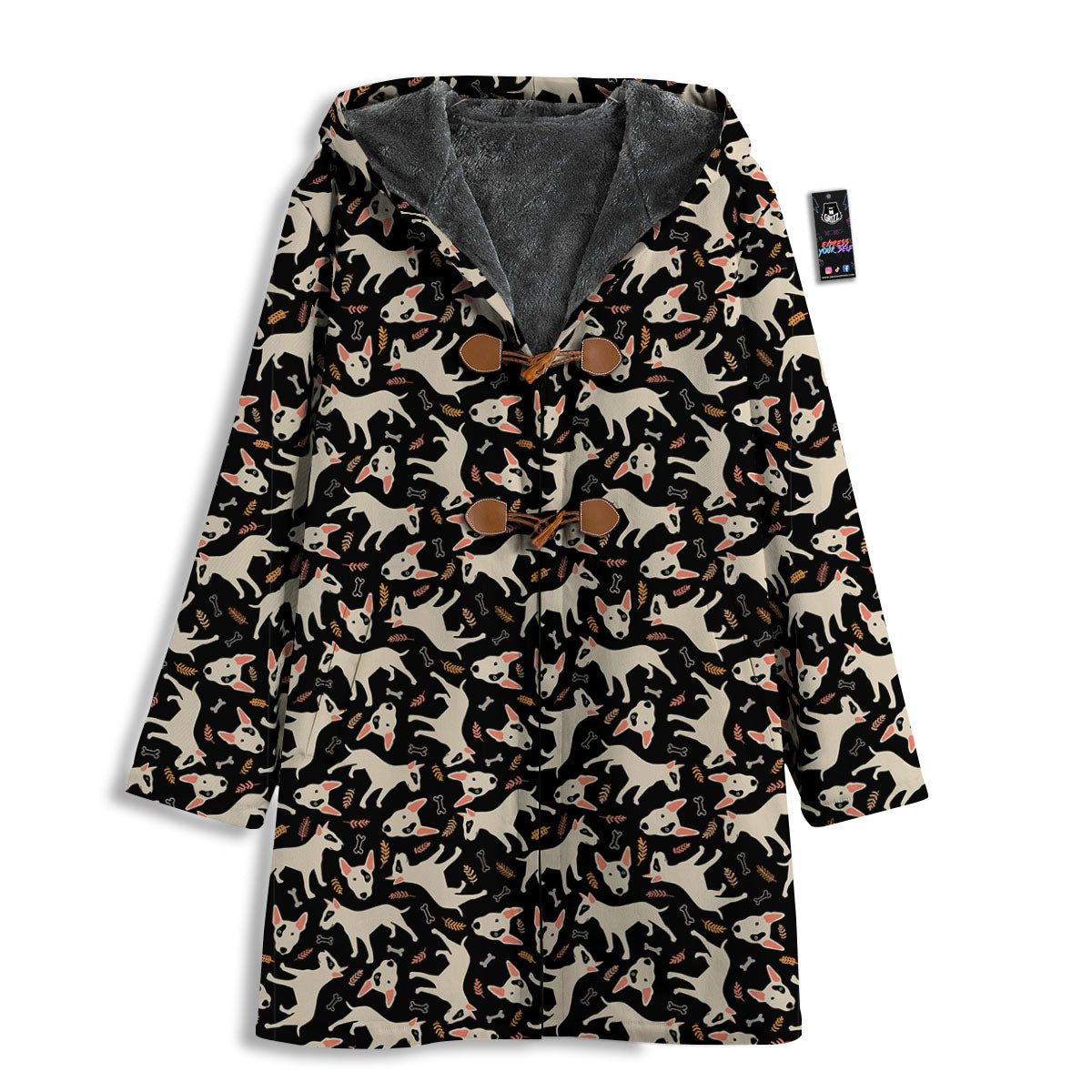 Bull Terrier Doodle Print Pattern Men's Windbreaker Jacket-grizzshop