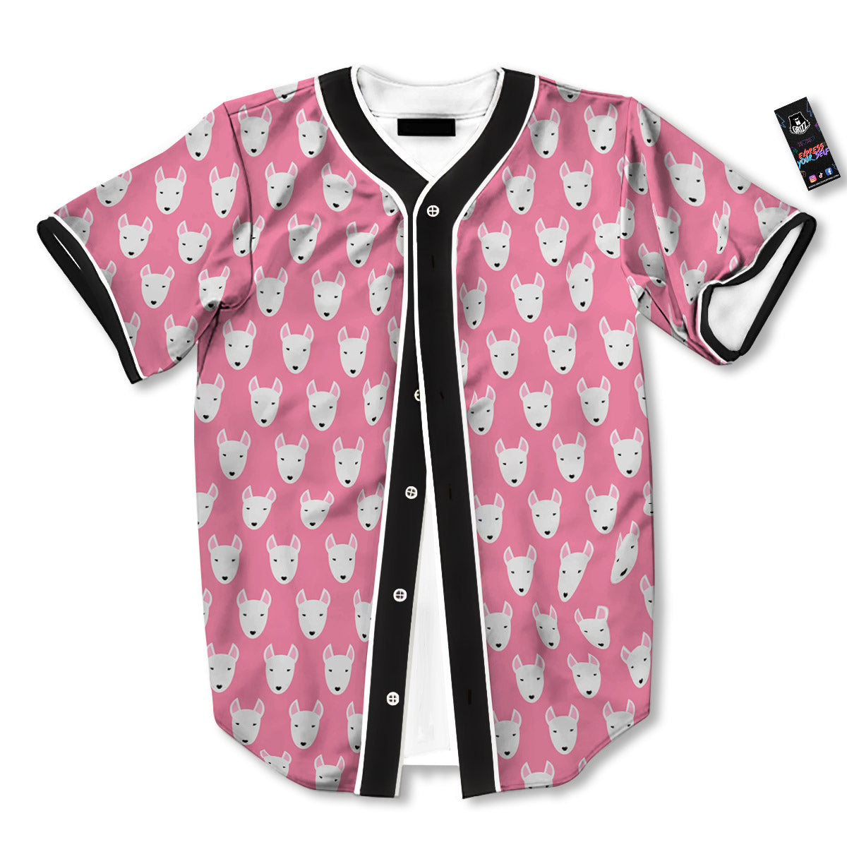 Bull Terrier Faces Cute Print Pattern Baseball Jersey-grizzshop