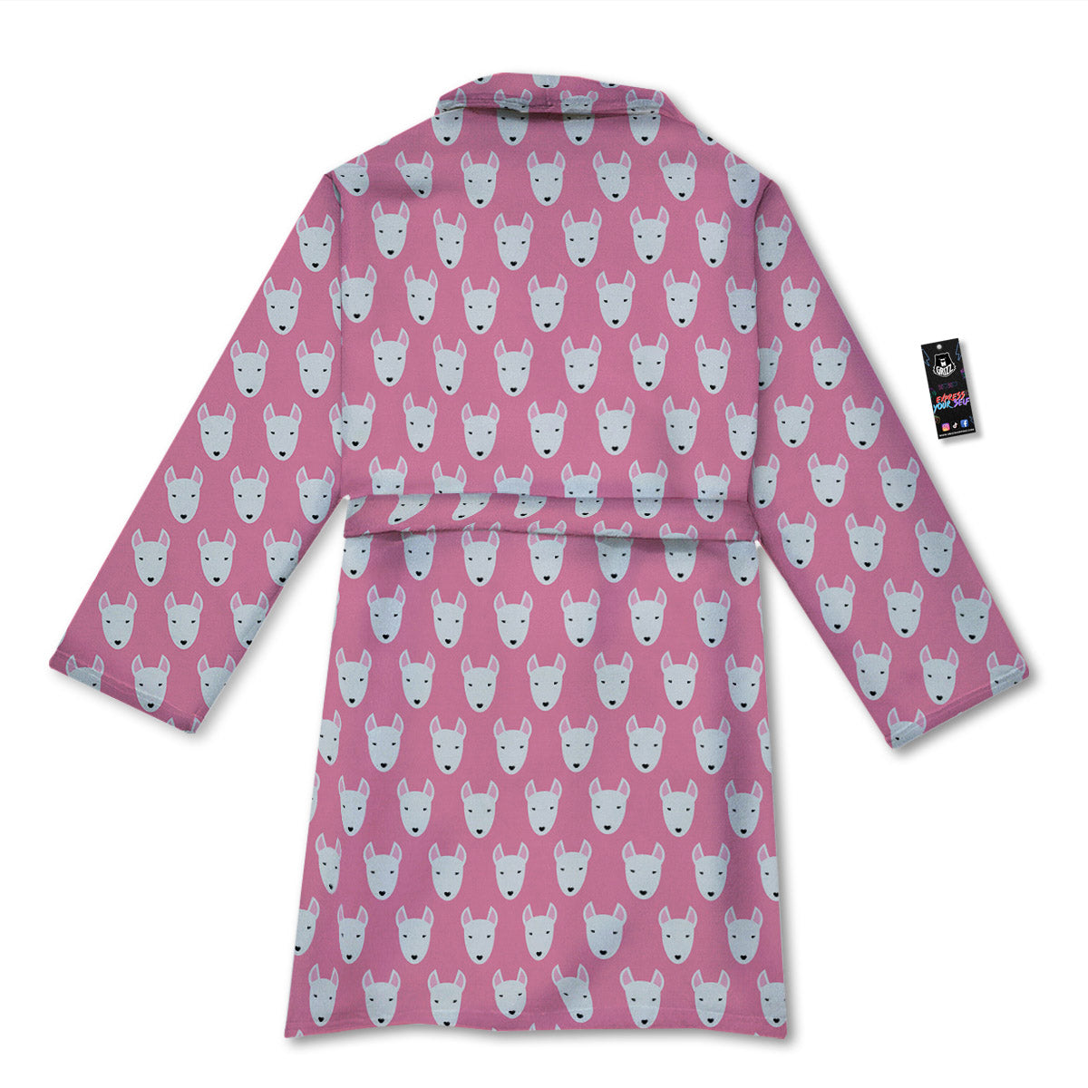 Bull Terrier Faces Cute Print Pattern Bathrobe-grizzshop