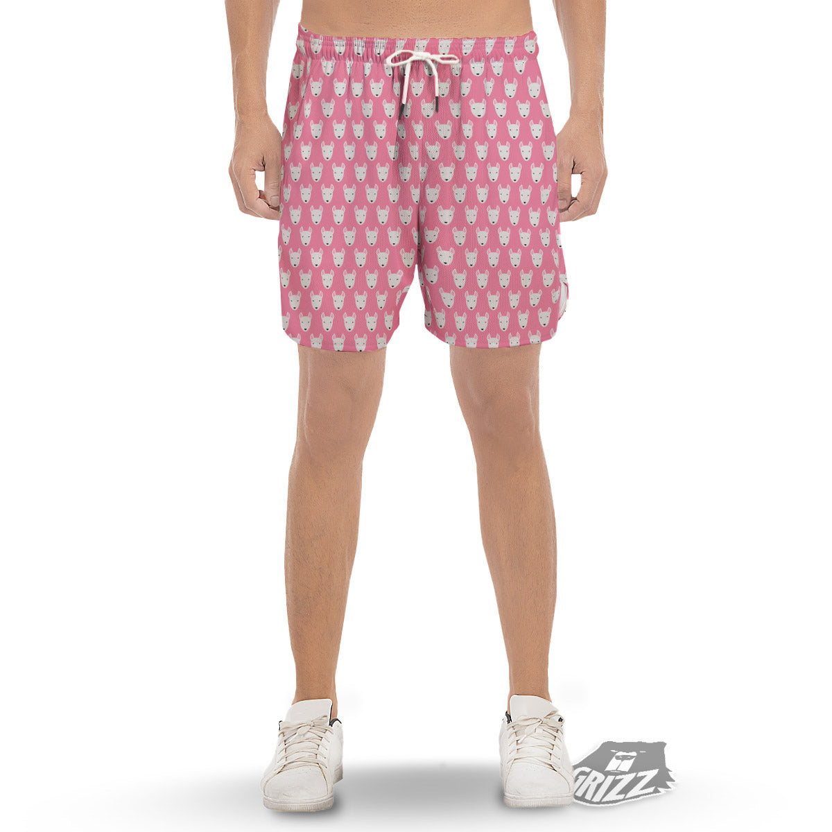 Bull Terrier Faces Cute Print Pattern Men's Gym Shorts-grizzshop