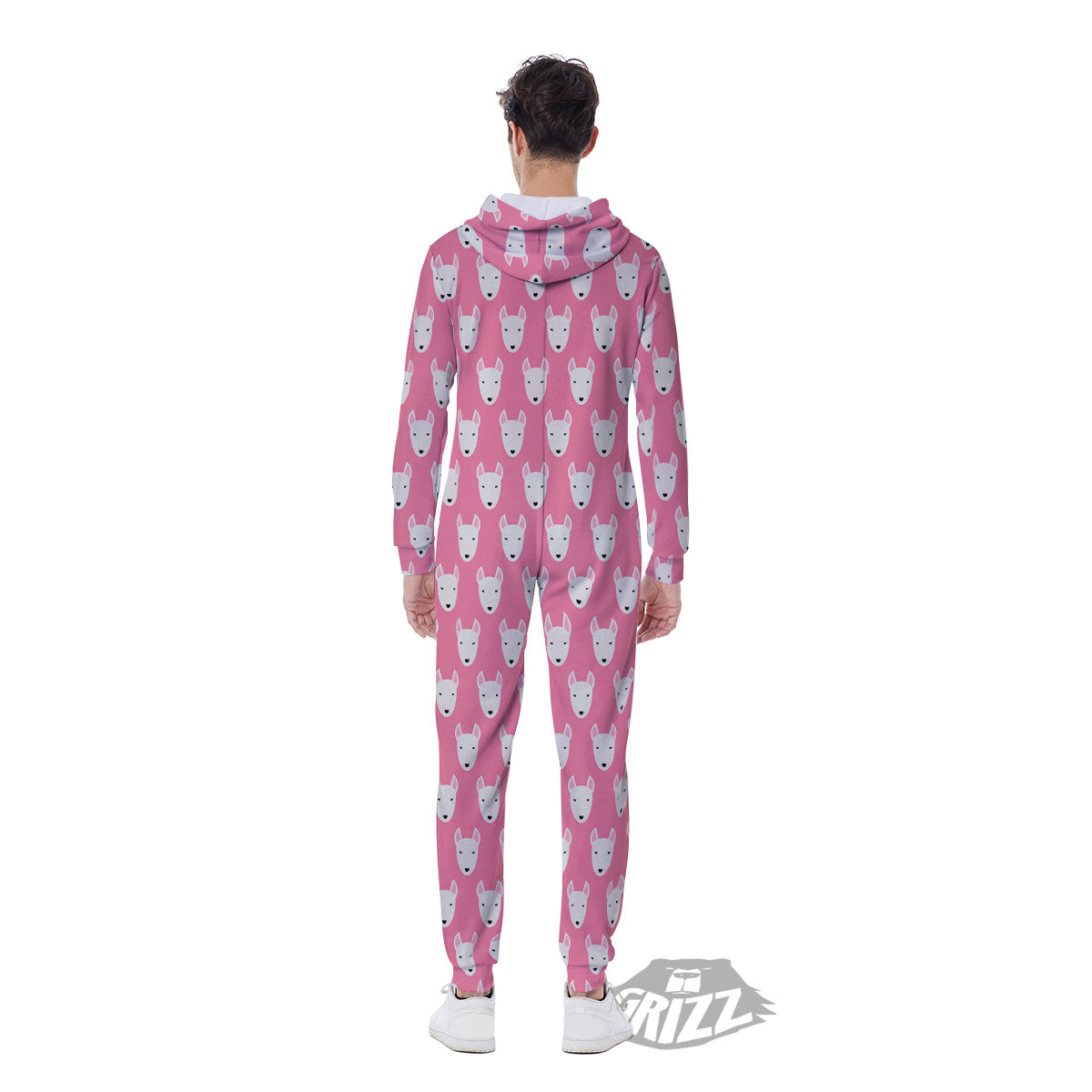 Bull Terrier Faces Cute Print Pattern Men's Jumpsuit-grizzshop