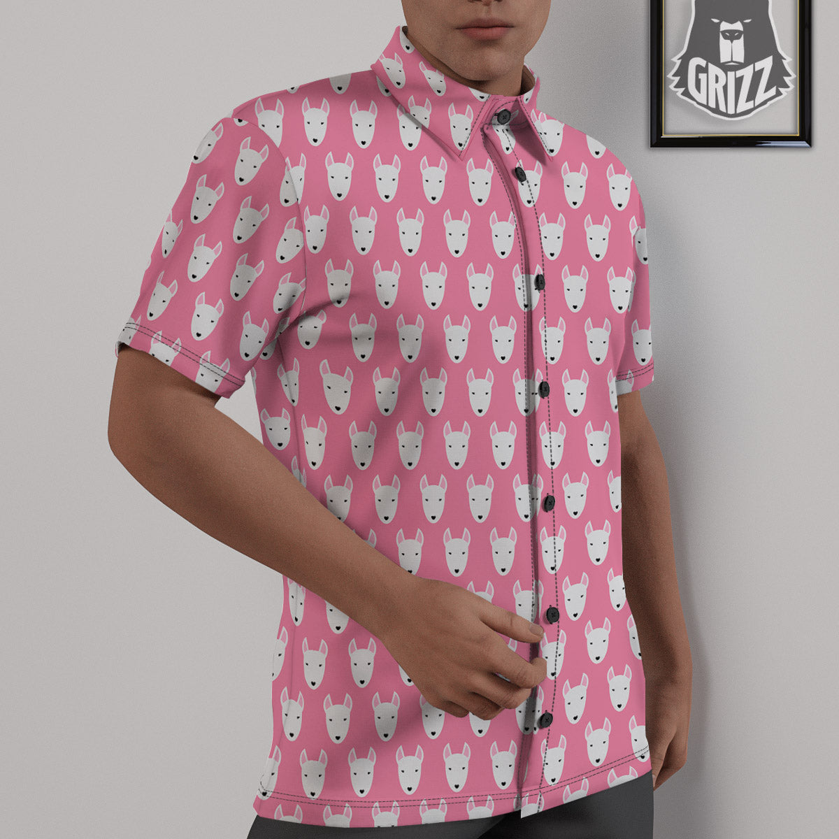 Bull Terrier Faces Cute Print Pattern Untucked Shirts-grizzshop