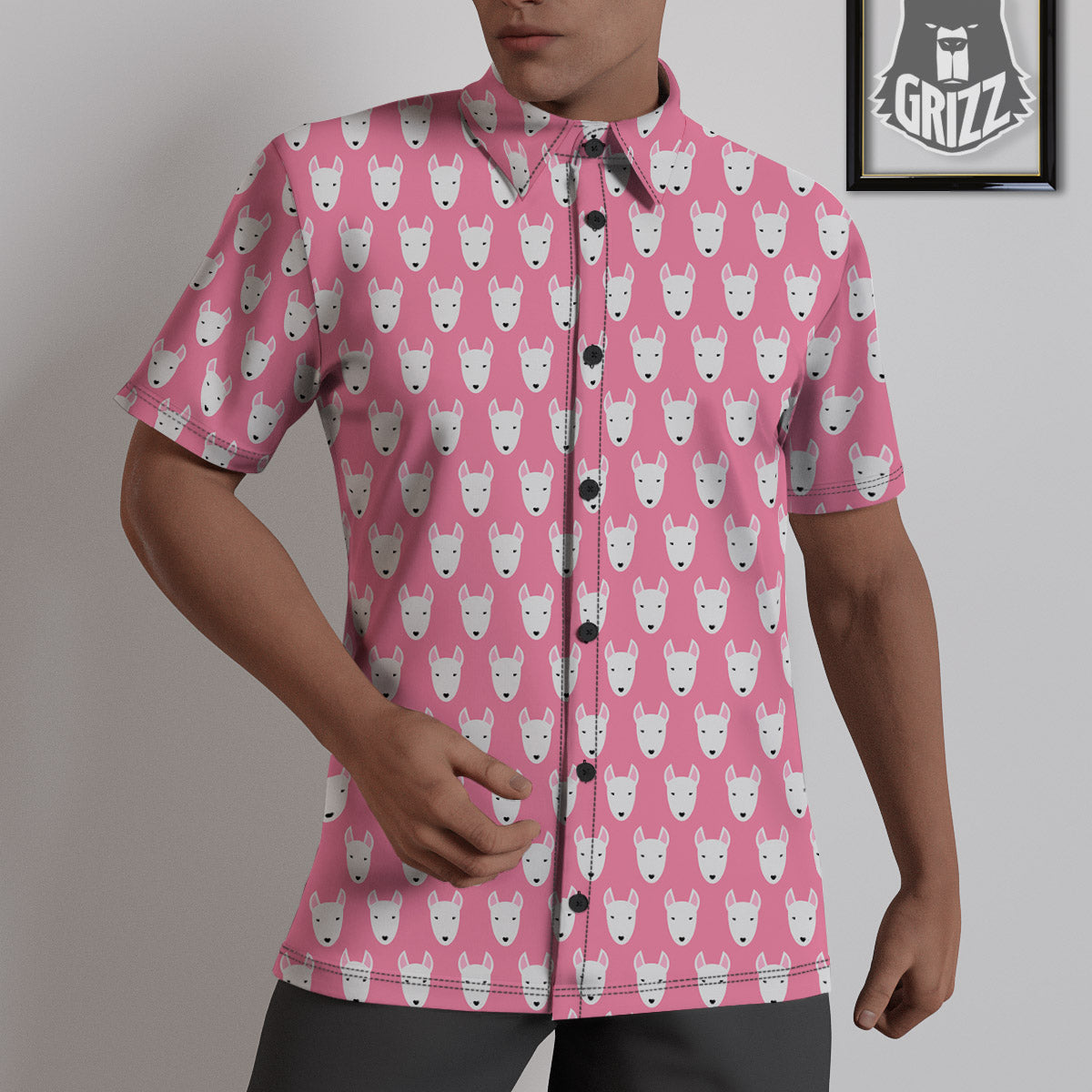 Bull Terrier Faces Cute Print Pattern Untucked Shirts-grizzshop