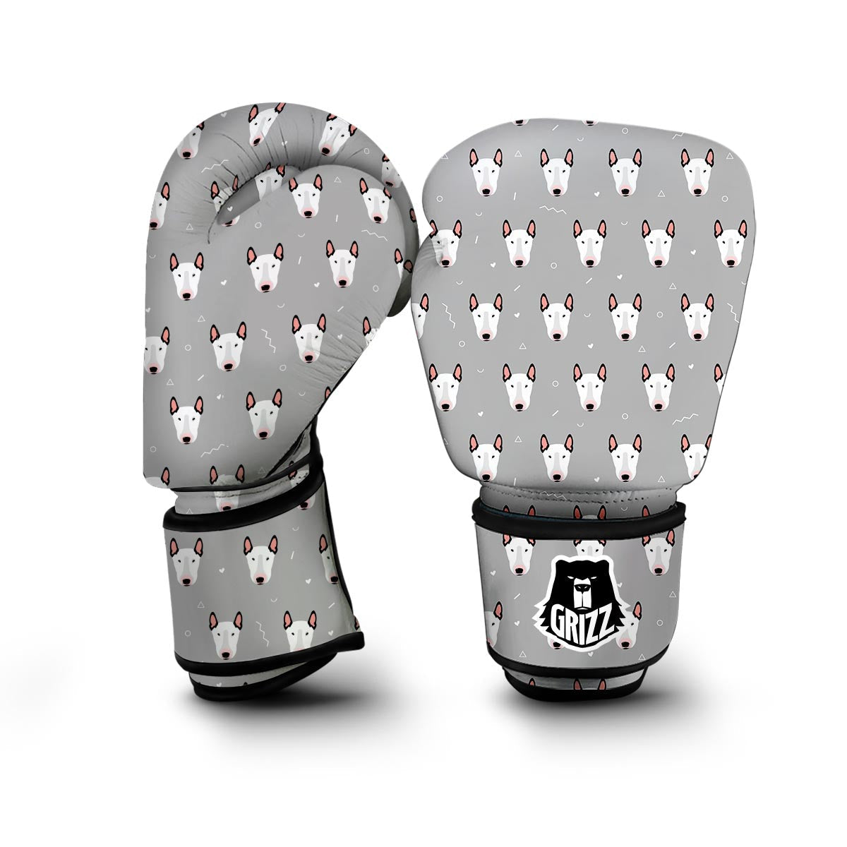 Bull Terrier Glay Pattern Print Boxing Gloves-grizzshop