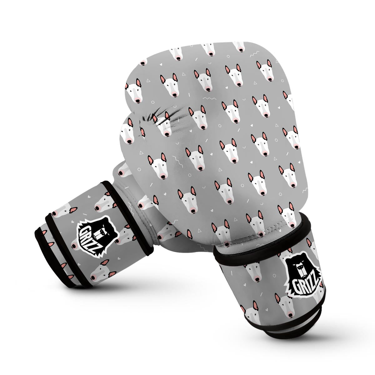 Bull Terrier Glay Pattern Print Boxing Gloves-grizzshop