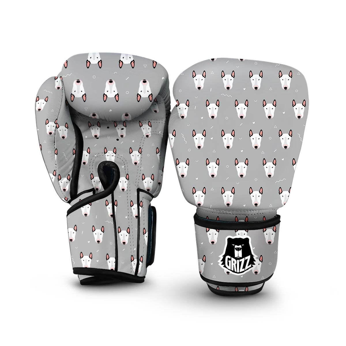 Bull Terrier Glay Pattern Print Boxing Gloves-grizzshop