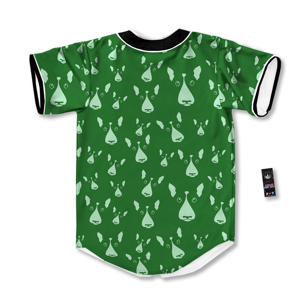 Bull Terrier Green Print Pattern Baseball Jersey-grizzshop