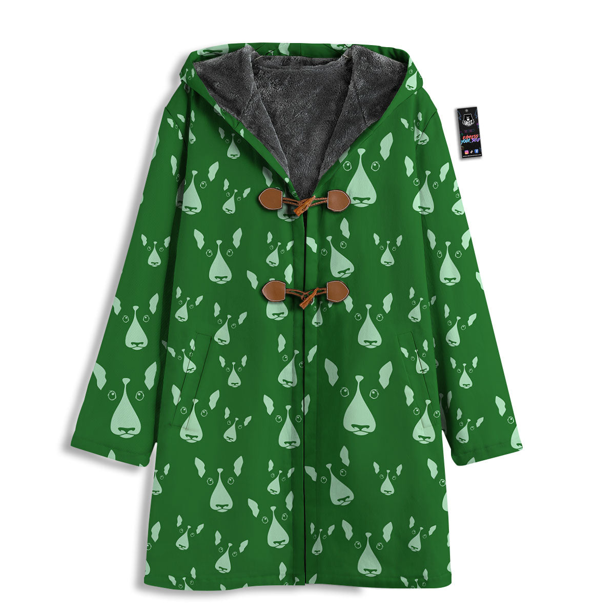Bull Terrier Green Print Pattern Men's Windbreaker Jacket-grizzshop