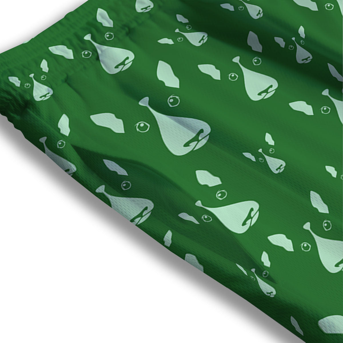 Bull Terrier Green Print Pattern Mesh Shorts