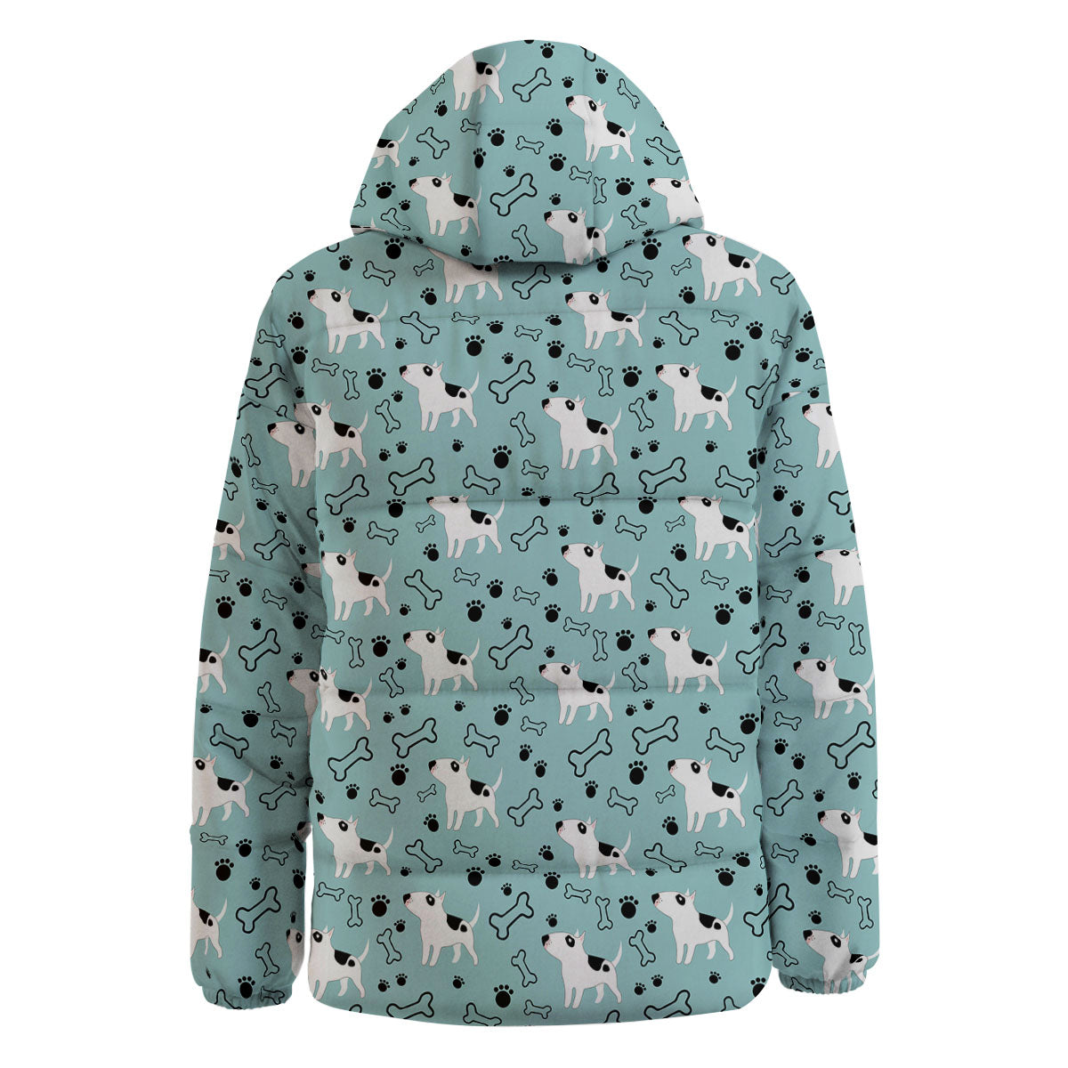 Bull Terrier Laurel Green Print Pattern Down Jacket-grizzshop
