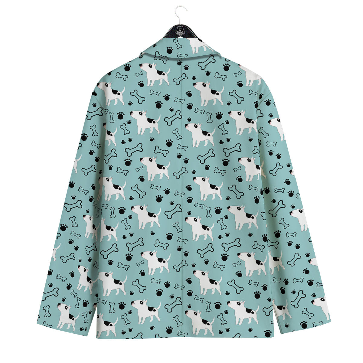 Bull Terrier Laurel Green Print Pattern Men's Sport Coat-grizzshop