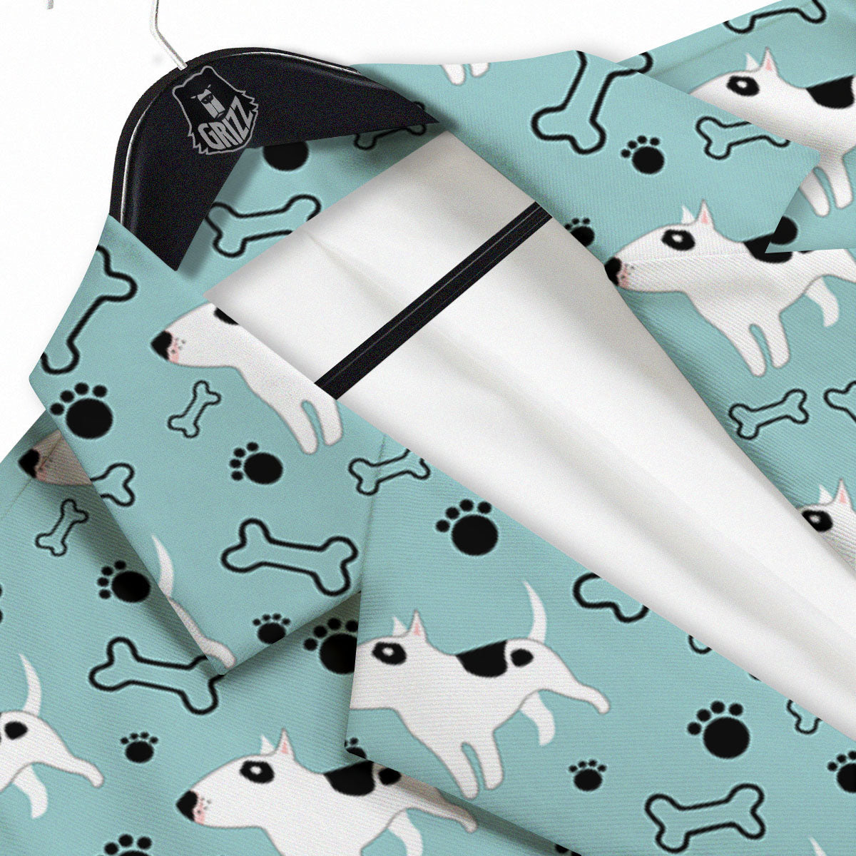 Bull Terrier Laurel Green Print Pattern Men's Sport Coat-grizzshop