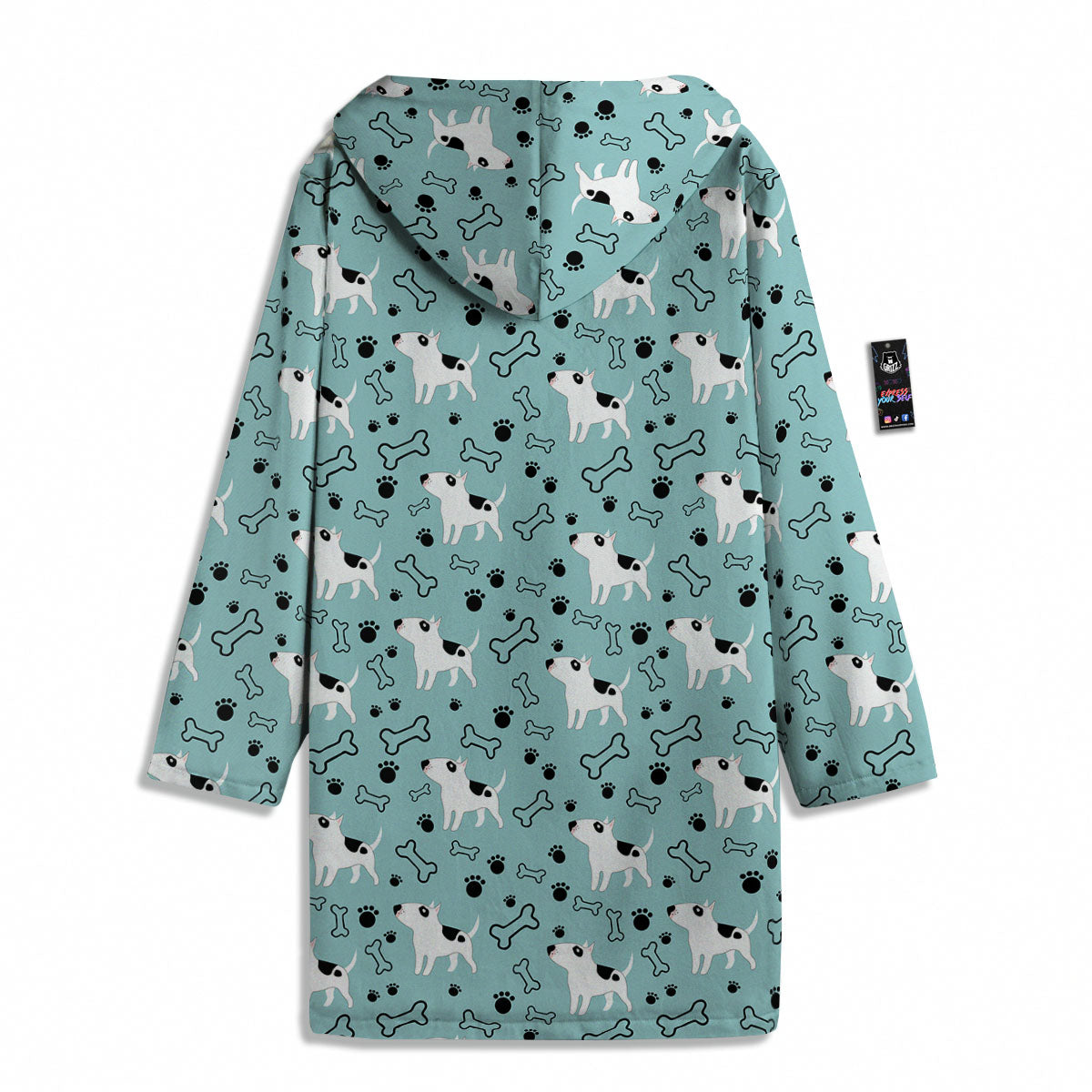 Bull Terrier Laurel Green Print Pattern Men's Windbreaker Jacket-grizzshop