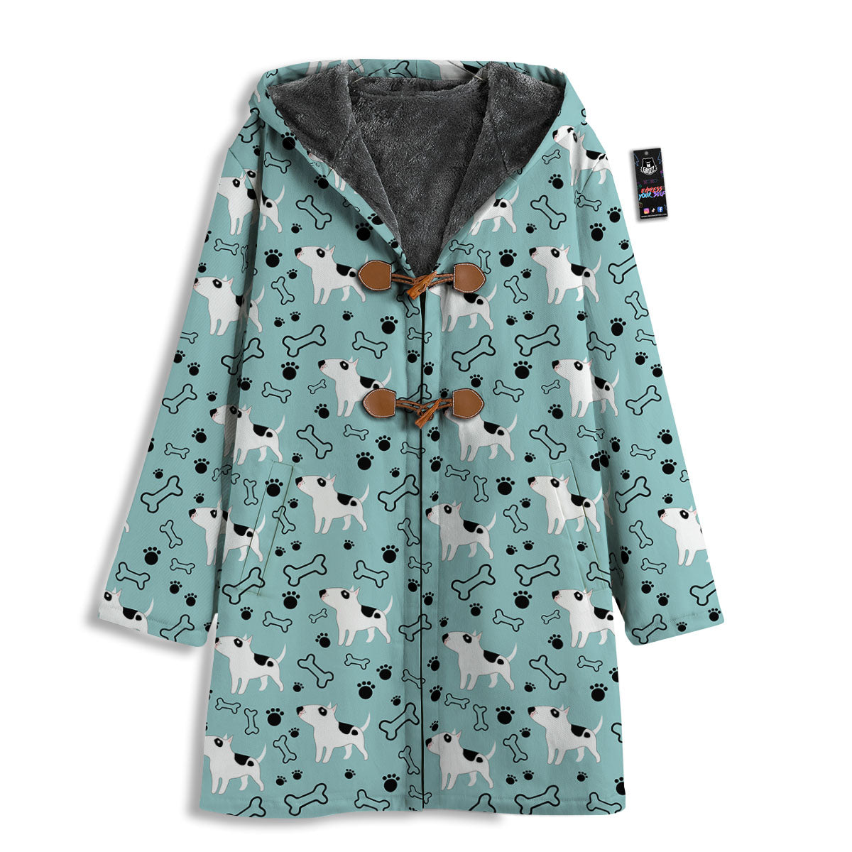 Bull Terrier Laurel Green Print Pattern Men's Windbreaker Jacket-grizzshop