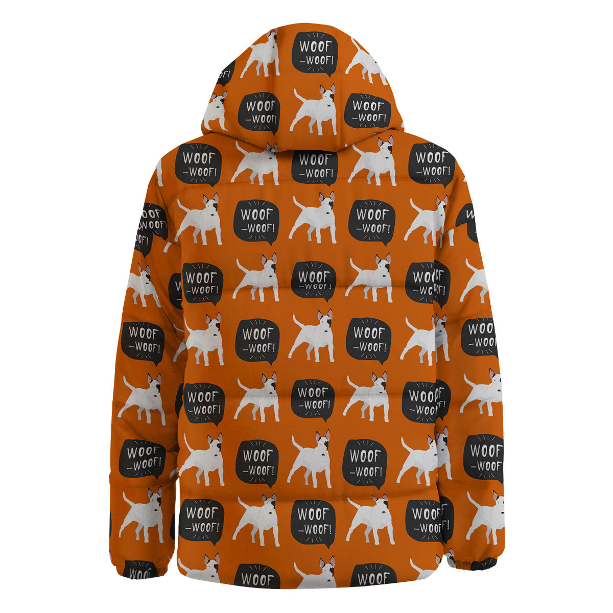 Bull Terrier Orange Print Pattern Down Jacket-grizzshop
