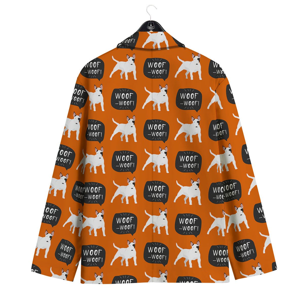 Bull Terrier Orange Print Pattern Men's Sport Coat-grizzshop