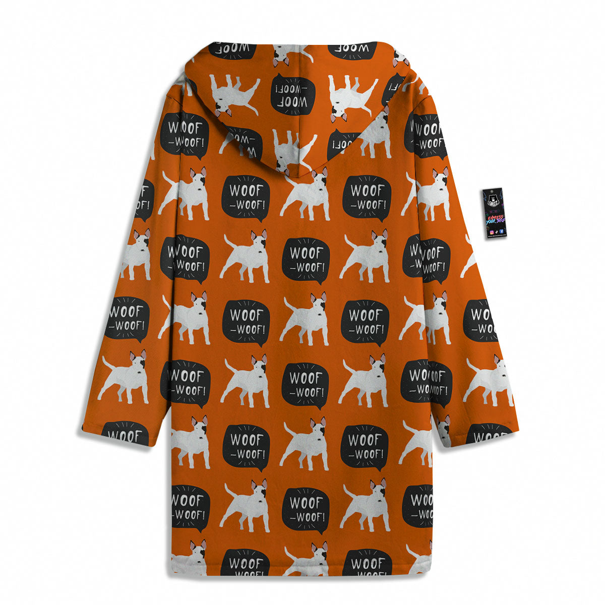 Bull Terrier Orange Print Pattern Men's Windbreaker Jacket-grizzshop