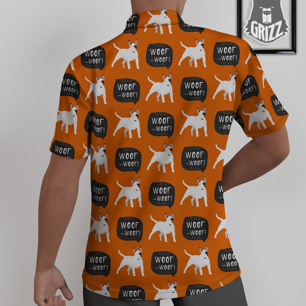 Bull Terrier Orange Print Pattern Untucked Shirts-grizzshop