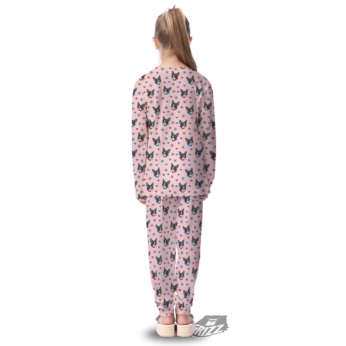 Bull Terrier Pink Print Pattern Kid's Pajamas-grizzshop