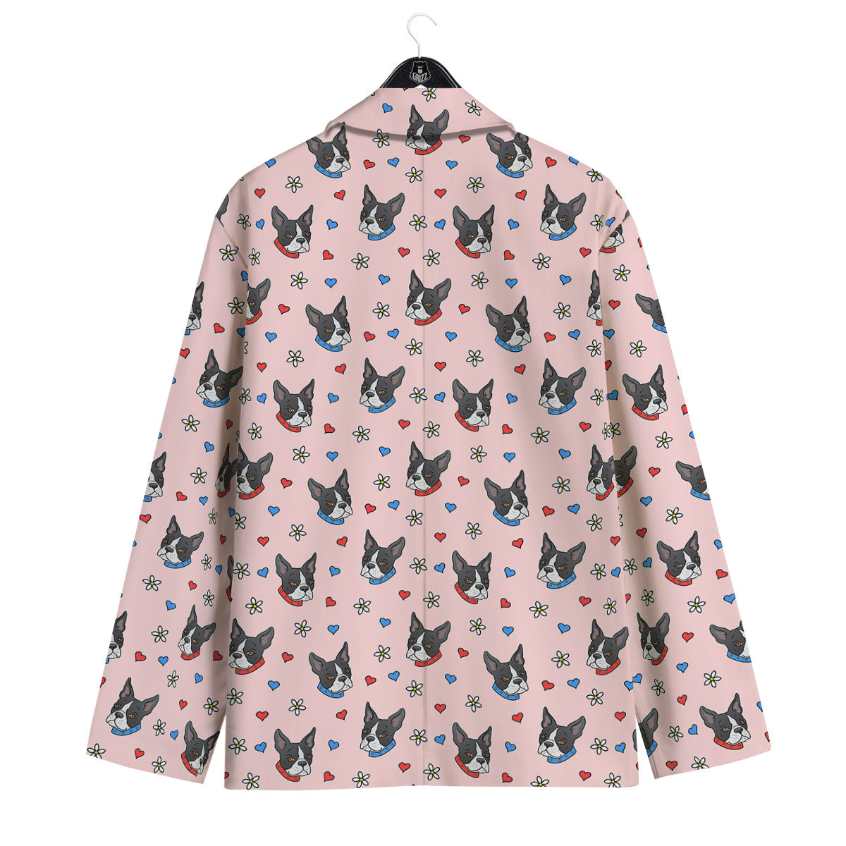 Bull Terrier Pink Print Pattern Men's Sport Coat-grizzshop