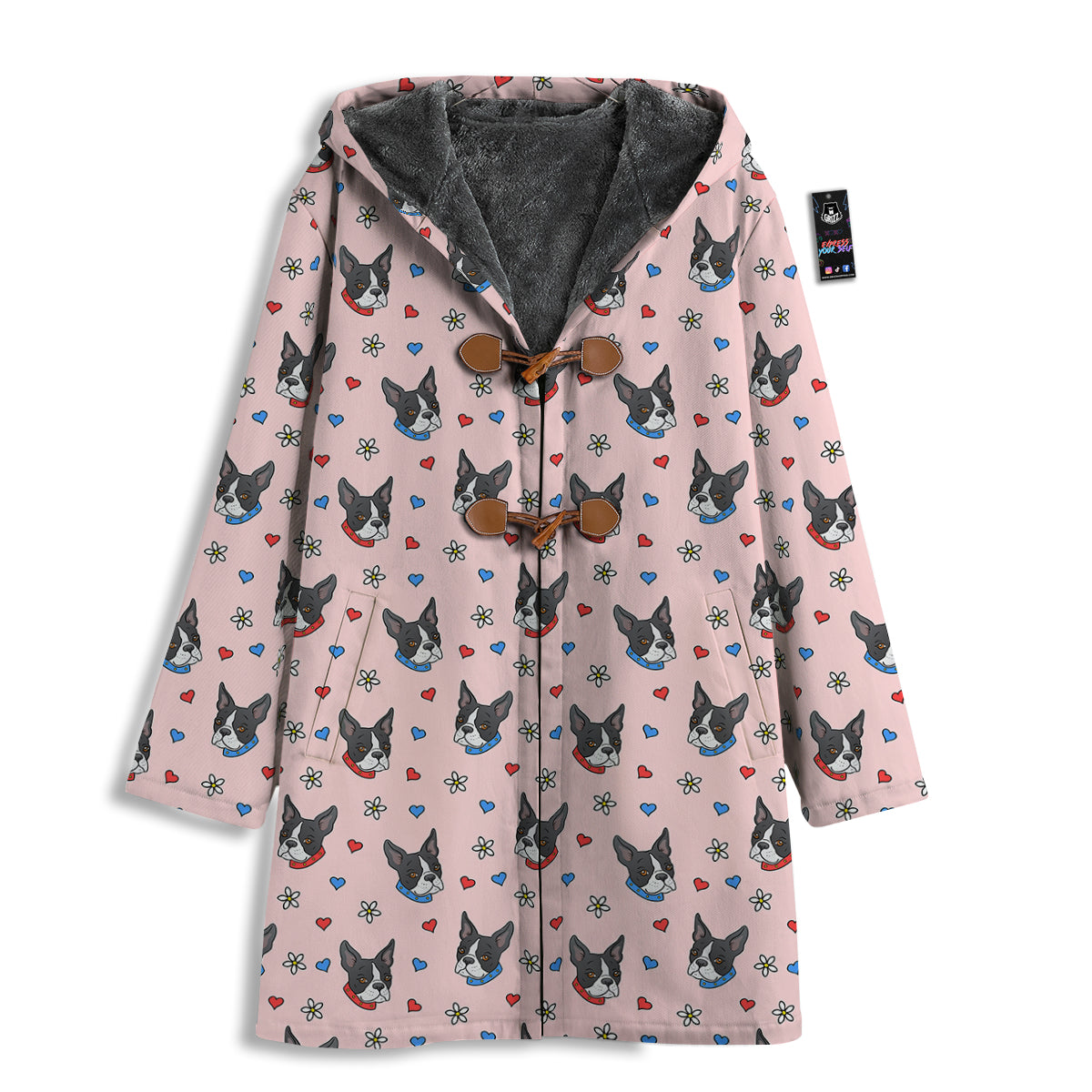 Bull Terrier Pink Print Pattern Men's Windbreaker Jacket-grizzshop