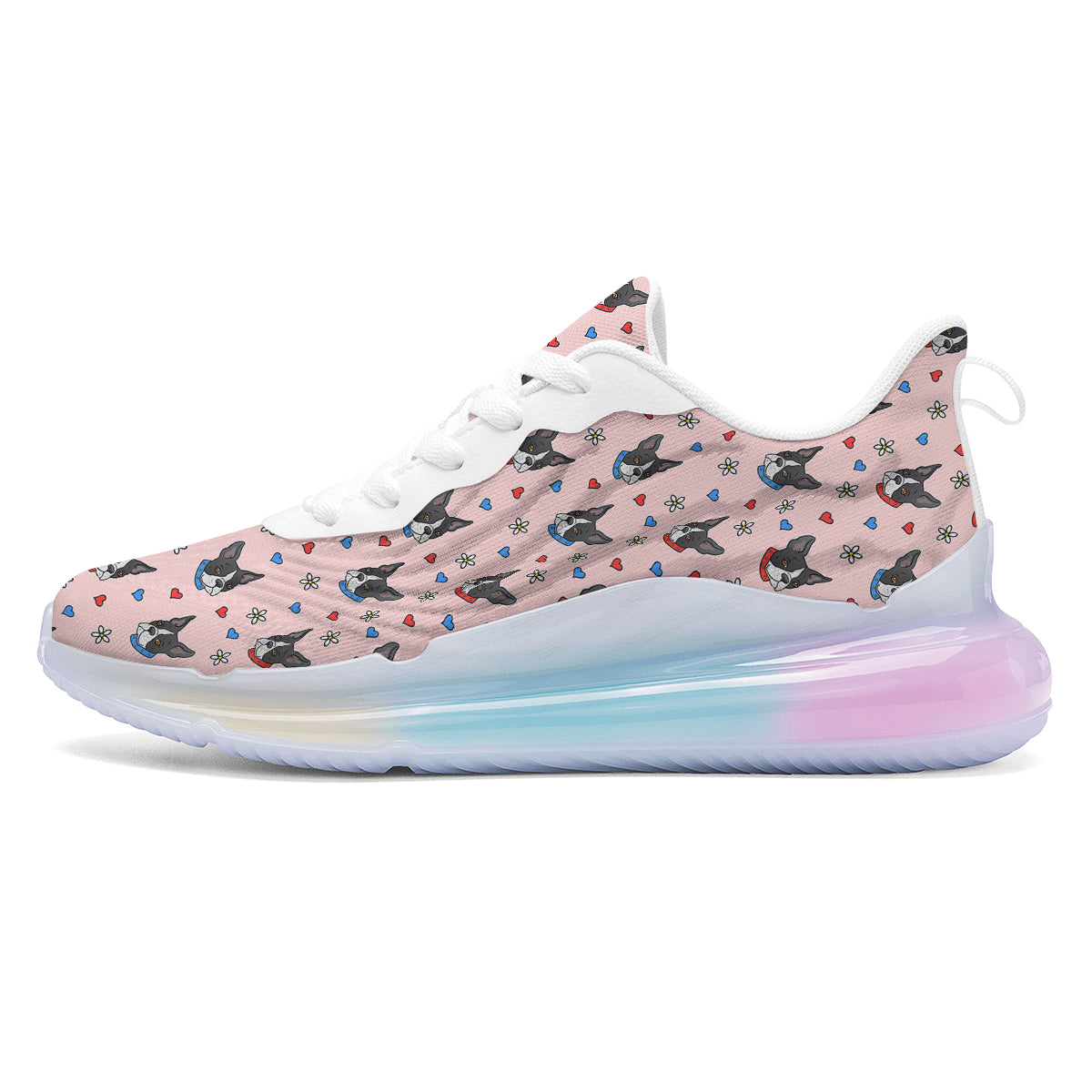 Bull Terrier Pink Print Pattern Running Sneakers-grizzshop