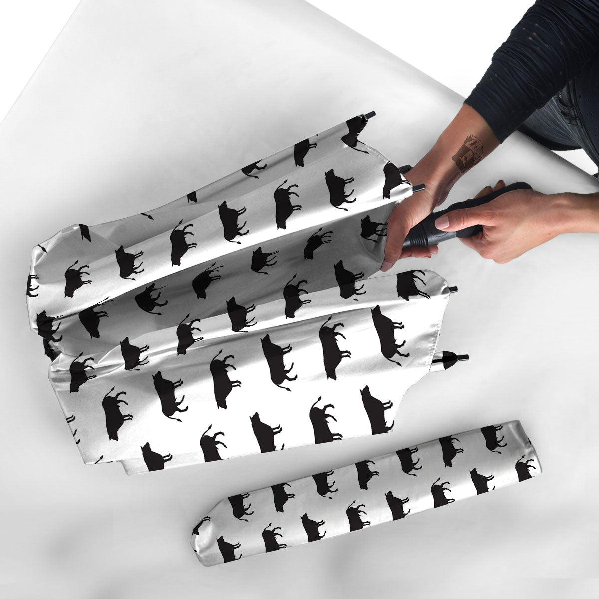 Bull White And Black Print Pattern Umbrella-grizzshop
