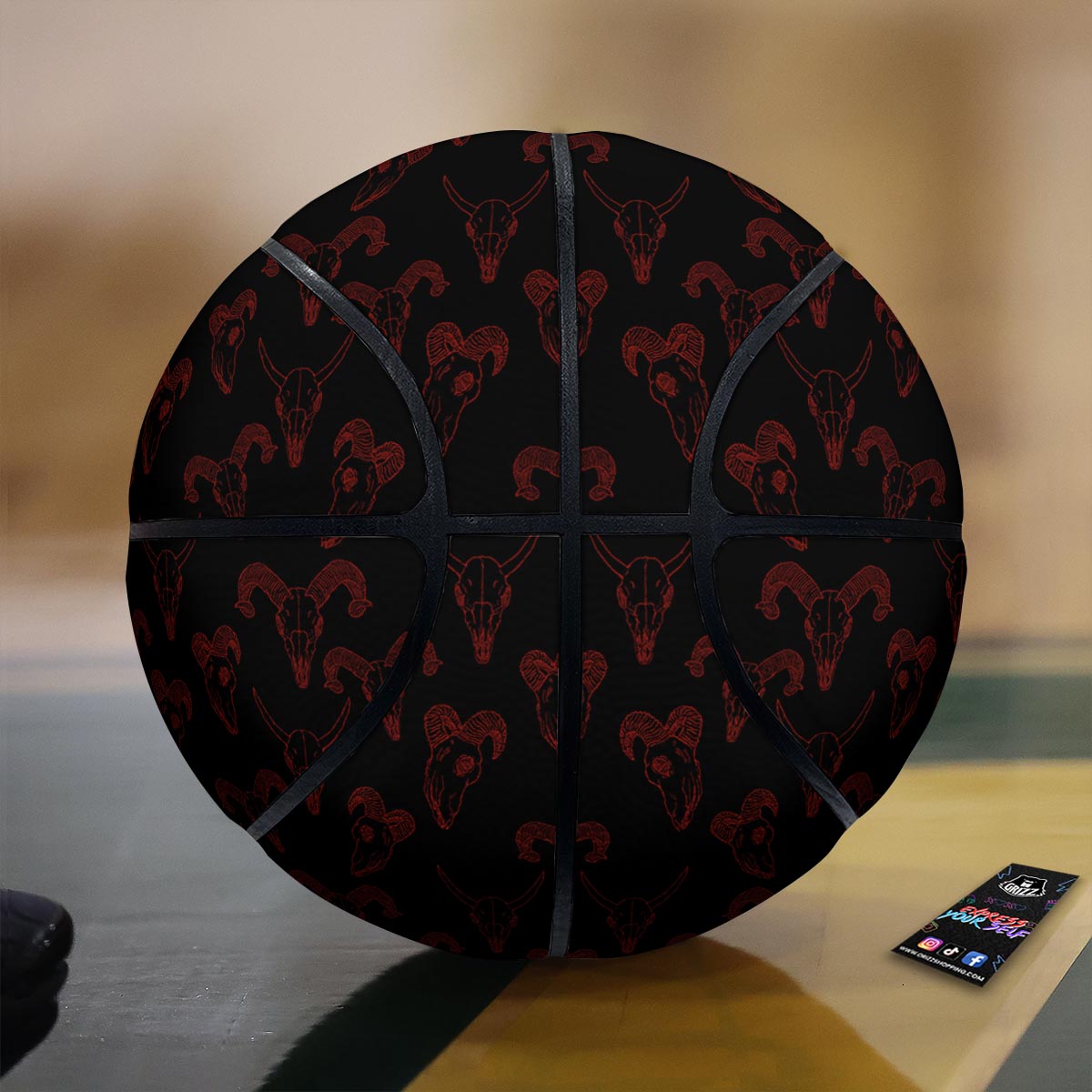 Bohemian Umber Floral Print Pattern Basketball