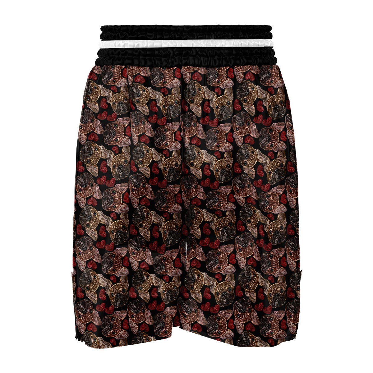 Bulldog Crochet Pattern Print Boxing Shorts-grizzshop