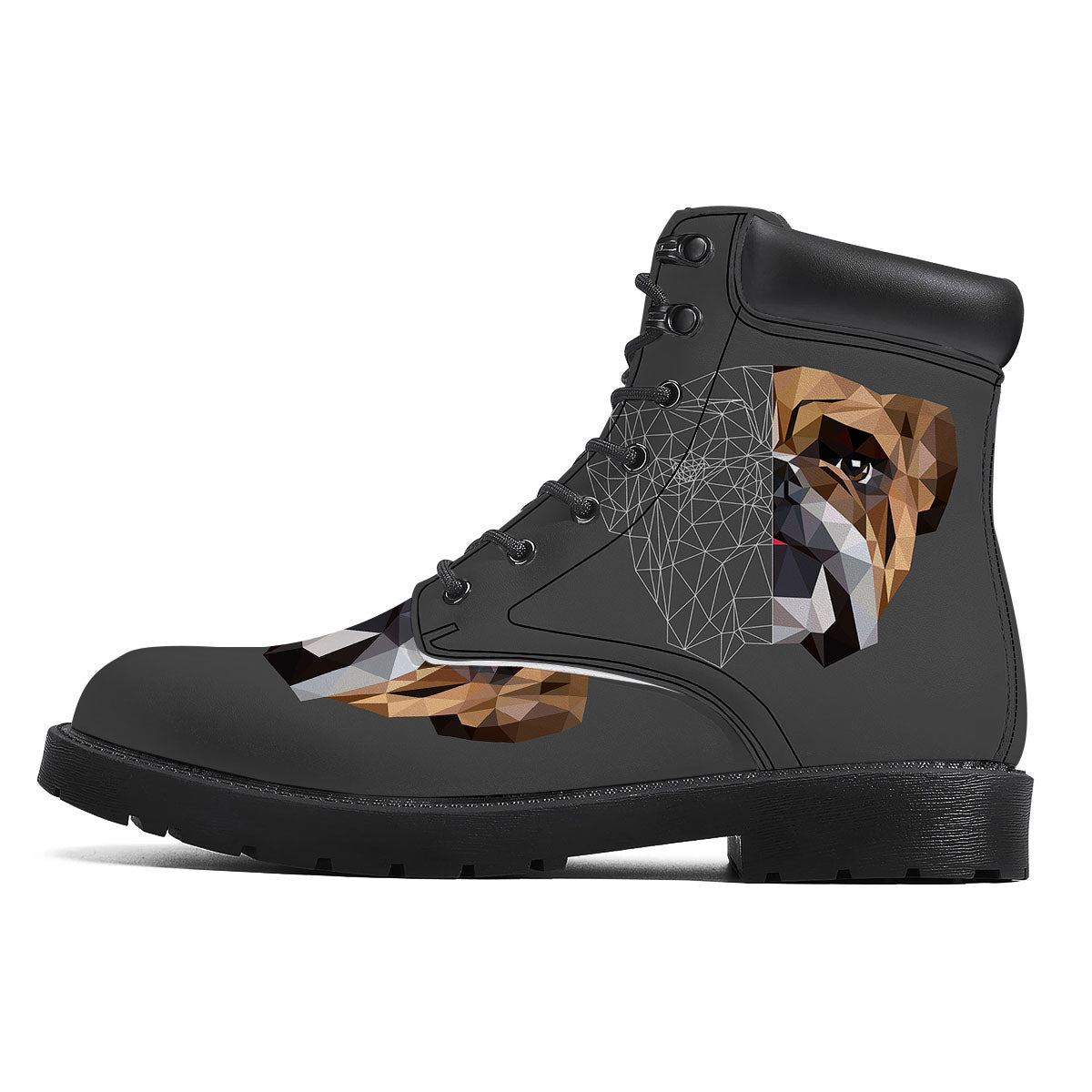 Bulldog Geometric English Print Boots-grizzshop