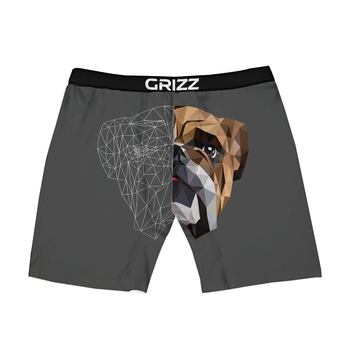 Bulldog Geometric English Print Boxer Briefs-grizzshop