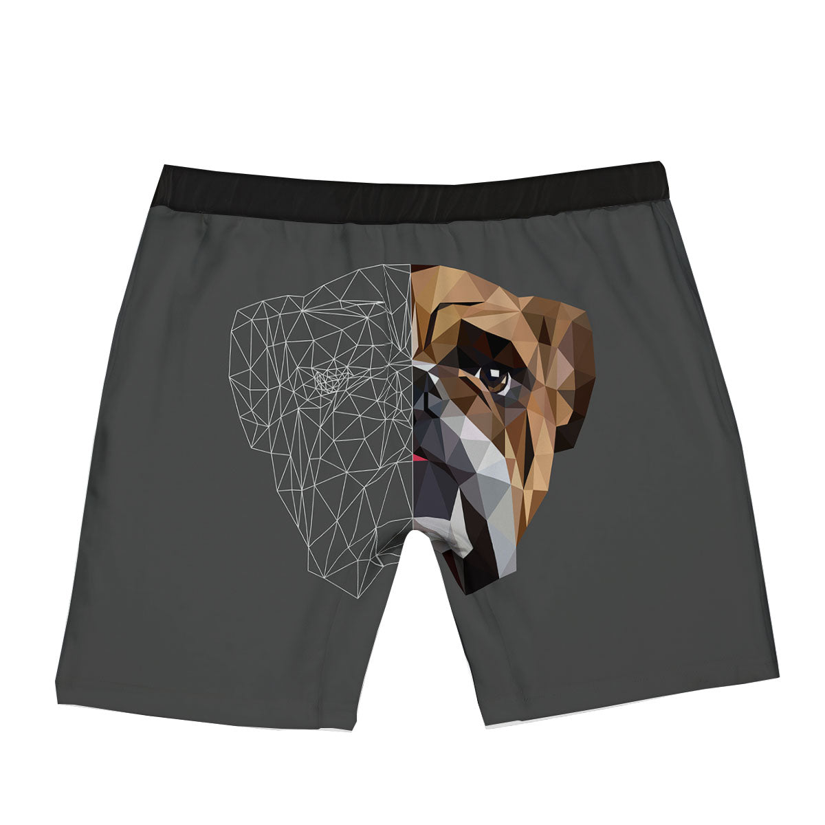 Bulldog Geometric English Print Boxer Briefs-grizzshop